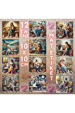 Kedisi İle Bankta Oturan Kadınlar Vintage 12 Adet Scrapbook Bullet Journal Mat Planla Sticker Etiket
