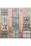İskandinav Tarzı Halk Sanatı Vintage 12 Adet Scrapbook Bullet Journal Mat Planlı Sticker Etiket Set