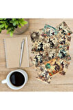 İksir Hazırlayan Cadılar Vintage 12 Adet Scrapbook Bullet Journal Mat Planlayıcı Sticker Etiket Seti