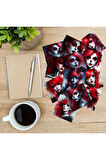 Gothic Makyajlı Kırmızı Saçlı Kızlar 12 Adet Scrapbook Bullet Journal Mat Planlı Sticker Etiket Set