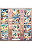 Sıcak Hava Balonları Vintage 12 Adet Scrapbook Bullet Journal Mat Planlayıcı Sticker Etiket Seti