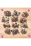 Ahtapotlar Vintage 12 Adet Scrapbook Bullet Journal Mat Planlayıcı Sticker Etiket Seti