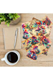 Neon Mantarlar Vintage 12 Adet Scrapbook Bullet Journal Mat Planlayıcı Sticker Etiket Seti