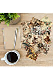 Yerde Kuru Kafalar Vintage 12 Adet Scrapbook Bullet Journal Mat Planlayıcı Sticker Etiket Seti
