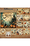 Halloween Vintage 12 Adet Scrapbook Bullet Journal Mat Planlayıcı Sticker Etiket Seti