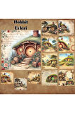 Hobit Evleri Vintage 12 Adet Scrapbook Bullet Journal Mat Planlayıcı Sticker Etiket Seti