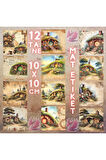 Hobit Evleri Vintage 12 Adet Scrapbook Bullet Journal Mat Planlayıcı Sticker Etiket Seti