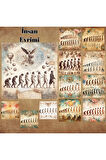 İnsan Evrimi Vintage 12 Adet Scrapbook Bullet Journal Mat Planlayıcı Sticker Etiket Seti