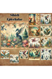 Sihirli Ejderhalar Vintage 12 Adet Scrapbook Bullet Journal Mat Planlayıcı Sticker Etiket Seti