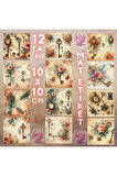 Anahtarlar Vintage 12 Adet Scrapbook Bullet Journal Mat Planlayıcı Sticker Etiket Seti