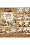 Mutfaklar Vintage 12 Adet Scrapbook Bullet Journal Mat Planlayıcı Sticker Etiket Seti
