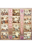 Mutfaklar Vintage 12 Adet Scrapbook Bullet Journal Mat Planlayıcı Sticker Etiket Seti