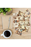 Mutfaklar Vintage 12 Adet Scrapbook Bullet Journal Mat Planlayıcı Sticker Etiket Seti