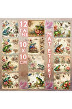 Kurbağalar Vintage 12 Adet Scrapbook Bullet Journal Mat Planlayıcı Sticker Etiket Seti