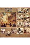 Karanlık Akademi Vintage 12 Adet Scrapbook Bullet Journal Mat Planlayıcı Sticker Etiket Seti