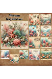 Mercan Kayalıkları Vintage 12 Adet Scrapbook Bullet Journal Mat Planlayıcı Sticker Etiket Seti
