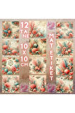 Mercanlar Vintage 12 Adet Scrapbook Bullet Journal Mat Planlayıcı Sticker Etiket Seti