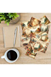 Ormanda Sonbahar Vintage 12 Adet Scrapbook Bullet Journal Mat Planlayıcı Sticker Etiket Seti