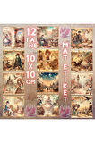 Anime Sahneleri Vintage 12 Adet Scrapbook Bullet Journal Mat Planlayıcı Sticker Etiket Seti