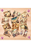 Anime Sahneleri Vintage 12 Adet Scrapbook Bullet Journal Mat Planlayıcı Sticker Etiket Seti