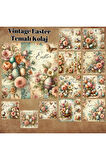 Easter Temalı Vintage 12 Adet Scrapbook Bullet Journal Mat Planlayıcı Sticker Etiket Seti