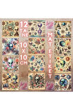 Uzaylı Temalı Vintage 12 Adet Scrapbook Bullet Journal Mat Planlayıcı Sticker Etiket Seti