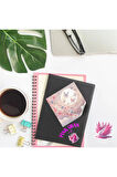 Pembe Dolunayda Uçan Kelebekler Vintage 12 Adet Scrapbook Bullet Journal Mat  Sticker Etiket Seti