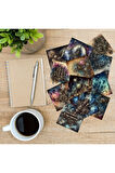 Karanlık (Dark) Steampunk Vintage 12 Adet Scrapbook Bullet Journal Mat Planlama Sticker Etiket Seti