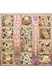 Çiçek Açan Antik Periler Vintage 12 Adet Scrapbook Bullet Journal Mat Planlayıcı Sticker Etiket Seti