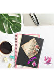 Çiçek Temalı Arka Plan Vintage 12 Adet Scrapbook Bullet Journal Mat Planlayıcı Sticker Etiket Seti