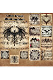 Gothic Temalı Müzik Kağıtları Vintage 12 Adet Scrapbook Bullet Journal Mat Planlayıcı Sticker Etiket