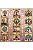 Gothic Yoga Vintage 12 Adet Scrapbook Bullet Journal Mat Planlayıcı Sticker Etiket Seti