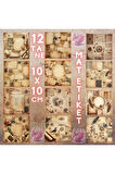Grunge Tarzı Kolaj Vintage 12 Adet Scrapbook Bullet Journal Mat Planlayıcı Sticker Etiket Seti