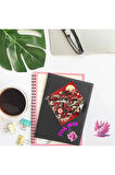 Japon Tarzı Kırmızı Siyah Kolaj Vintage 12 Adet Scrapbook Bullet Journal Mat Planlayıcı Sticker