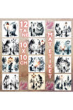 Kedi Yansıması Olan Sokaklar Vintage 12 Adet Scrapbook Bullet Journal Mat Planlayıcı Sticker