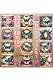 Mistik Güveler Vintage 12 Adet Scrapbook Bullet Journal Mat Planlayıcı Sticker Etiket Seti