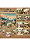 Orta Çağ Avrupa Tabloları Vintage 12 Adet Scrapbook Bullet Journal Mat Planlayıcı Sticker Etiket Set