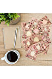 Pembe Temalı Kolaj Vintage 12 Adet Scrapbook Bullet Journal Mat Planlayıcı Sticker Etiket Seti