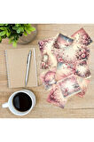 Pembe Kış Manzaraları Vintage 12 Adet Scrapbook Bullet Journal Mat Planlayıcı Sticker Etiket Seti