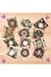 Tarot Tarzı Dekupaj Vintage 12 Adet Scrapbook Bullet Journal Mat Planlayıcı Sticker Etiket Seti