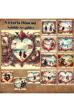 Sahilde Sevgililer Vintage 12 Adet Scrapbook Bullet Journal Mat Planlayıcı Sticker Etiket Seti