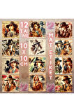 Kadın Dedektifler Vintage 12 Adet Scrapbook Bullet Journal Mat Planlayıcı Sticker Etiket Seti