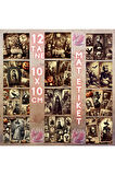 Gothic Resimler Vintage 12 Adet Scrapbook Bullet Journal Mat Planlayıcı Sticker Etiket Seti