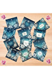Yılbaşı Winter Tales Vintage 12 Adet Scrapbook Bullet Journal Mat Planlayıcı Sticker Etiket Seti