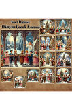 Yılbaşı Noel İlahi Okuyan Çocuk Korosu Vintage 12 Adet Scrapbook Bullet Journal Mat Planlama Sticker