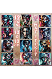 Cyberpunk Kızlar 12 Adet Scrapbook Bullet Journal Mat Planlayıcı Sticker Etiket Seti