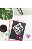 Çiçekli Kelebek Tutan İskeletler 12 Adet Scrapbook Bullet Journal Mat Planlayıcı Sticker Etiket Seti