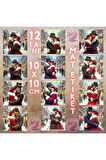 Yılbaşı Romantik Çiftler Vintage 12 Adet Scrapbook Bullet Journal Mat Planlayıcı Sticker Etiket Seti