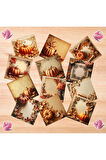 Balkabağı Temalı Parşomenler Vintage 12 Adet Scrapbook Bullet Journal Mat Planlayıcı Sticker Etiket