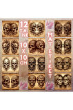İkiz Kurukafalar Vintage 12 Adet Scrapbook Bullet Journal Mat Planlayıcı Sticker Etiket Seti